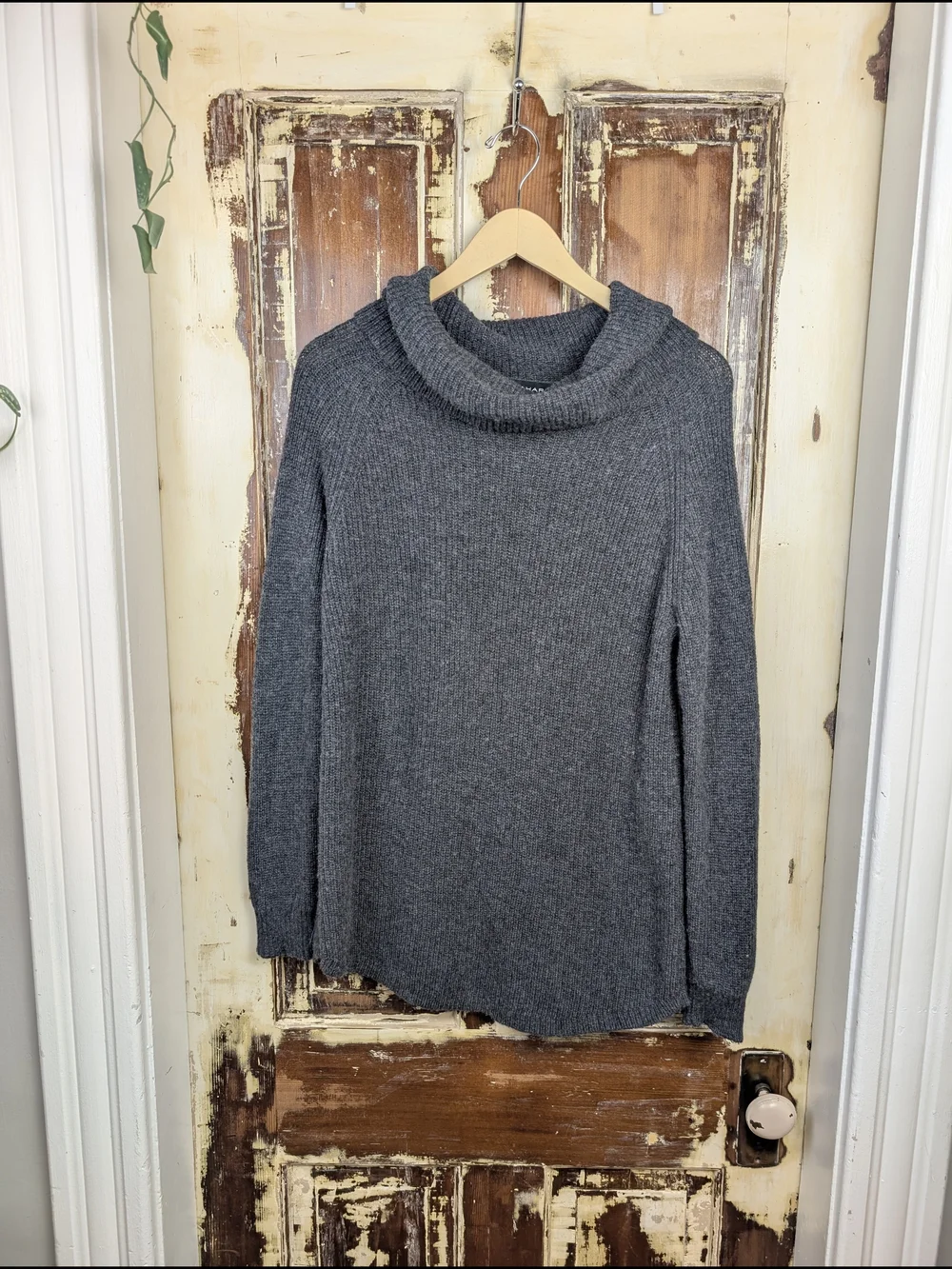 Tahari Merino Wool Blend Cowl Neck Sweater Oversized Small Minimalist Capsule - Picture 2 of 7